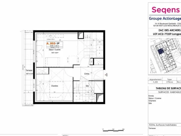 Appartement 2 pièces 41 m²