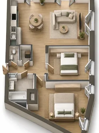 Appartement 3 pièces 66 m²