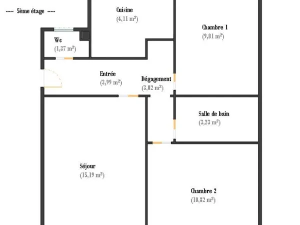 Appartement 3 pièces 51 m²