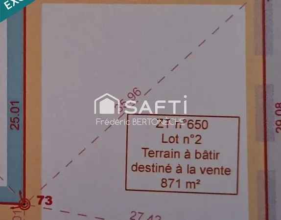 Terrain à bâtir 650 m²