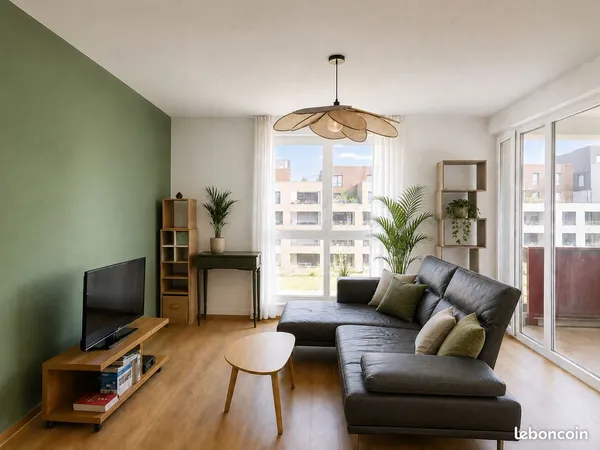 2 pièces meublé 50 m² avec balcon, parking et cave
