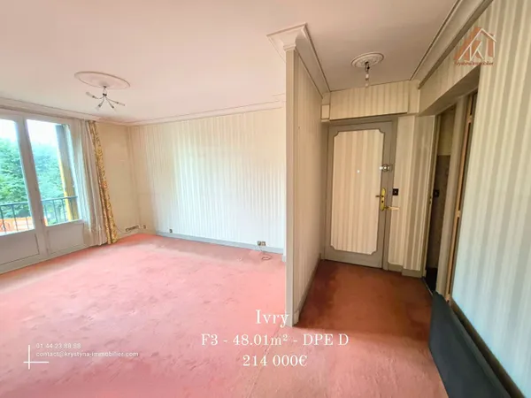 Appartement Ivry Sur Seine 3 pièces + Loggia + Cave