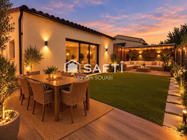 Villa plain pied 92m2, garage, terrasse, jardin