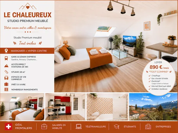 Studio 1 pièce 21 m²