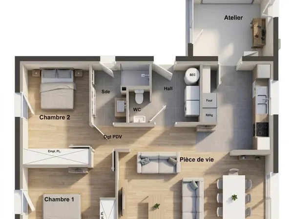 Maison 3 pièces 73 m²