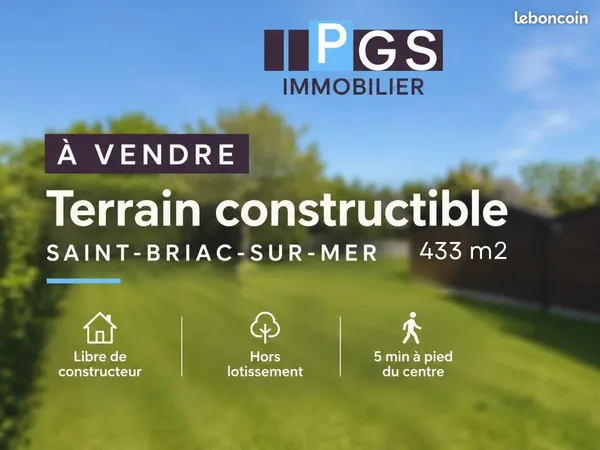 Terrain constructible 433 m²- Saint Briac sur mer