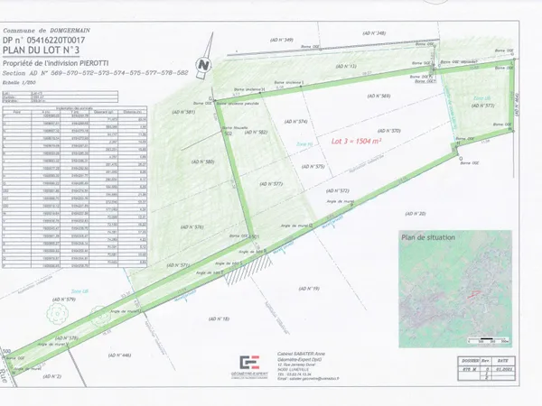 Vends terrain 1504m²