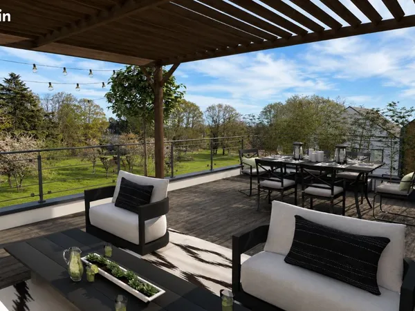 Maison sur le toit 84 m2, terrasse de 41 m2, avec vue sur parc