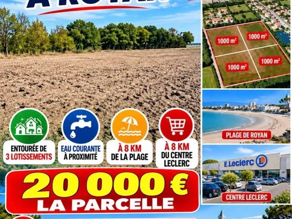 Terrains agricoles 4 parcelles de 1000 m2 20000euro