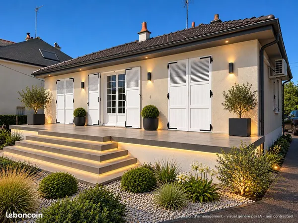 Chambray-lès-tours centre-ville - maison de plain-pied climatisée avec sous-sol complet