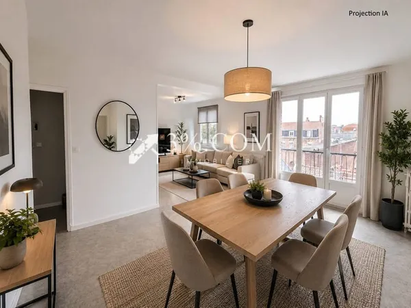 LILLE BOIS-BLANCS T4 75 m2 3 chambres Balcon Sud-Ouest