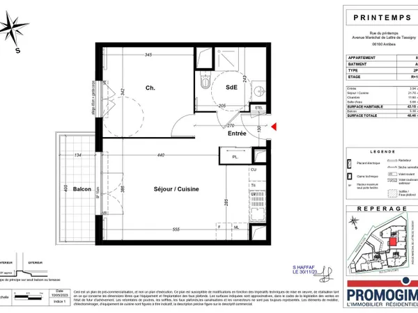 Appartement 2 pièces 43 m²