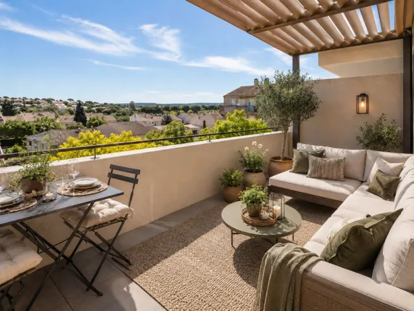 VITROLLES ROCHER - T2 en dernier étage avec grande terrasse