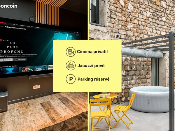 T3 Neuf - 13,1% LCD - Jacuzzi, cinéma privatif et terrasse