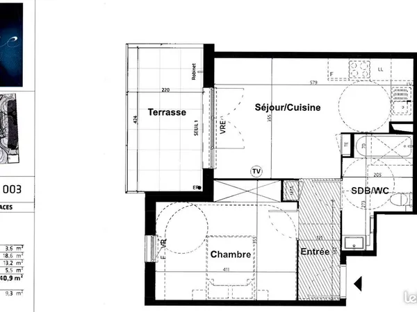 Appartement 2 pièces 41 m²
