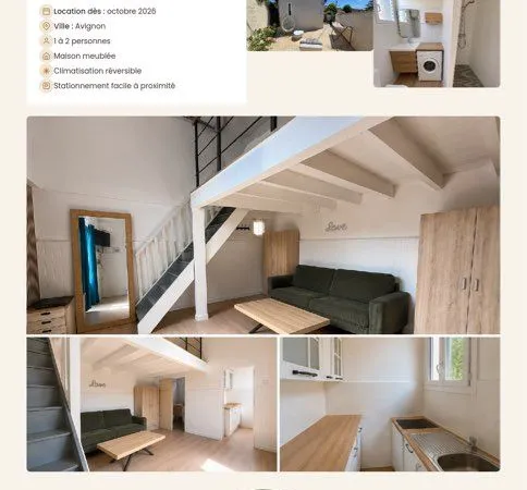 Maison à louer 30m2 avec jardin au calme sur Avignon