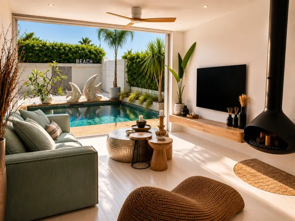 La plage, les commerces, les restaurants... tout est accessible à pied. Villa contemporaine entièrem