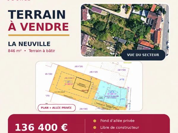 Terrain à bâtir Vente La Neuville 136400€