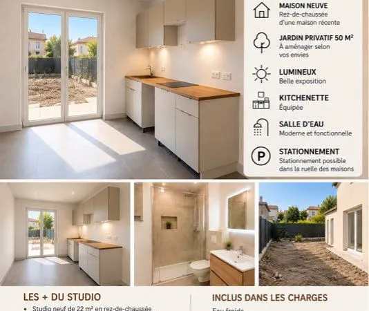 À louer studio dans une maison neuve