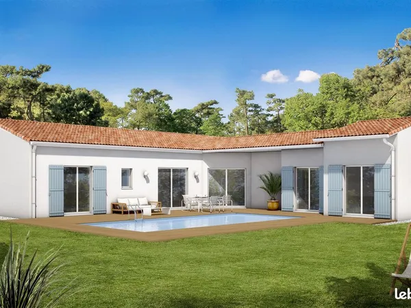 Aniane (34150) : maison neuve de plain-pied en L de 110 m² avec 4 chambres et terrain viabilisé de 6