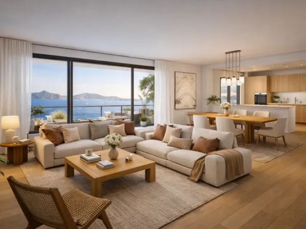 DERNIER ÉTAGE D'EXCEPTION AVEC IMMENSE SOLARIUM ET VUE CALANQUES