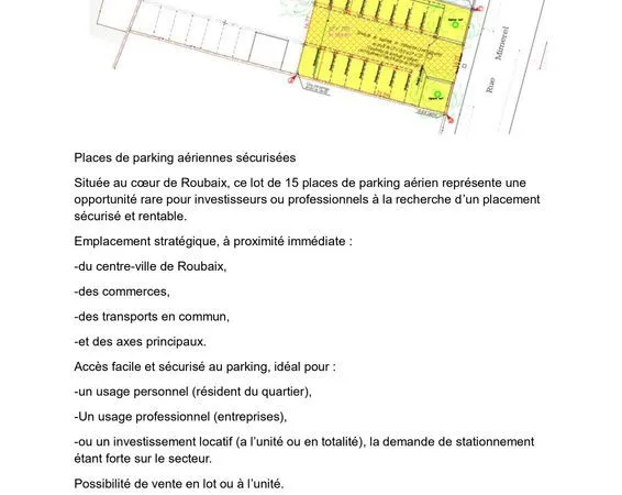 Vente parking places aériennes