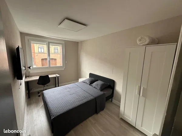 Chambre meublée de 11 m² en colocation à Tourcoing - 420 CC