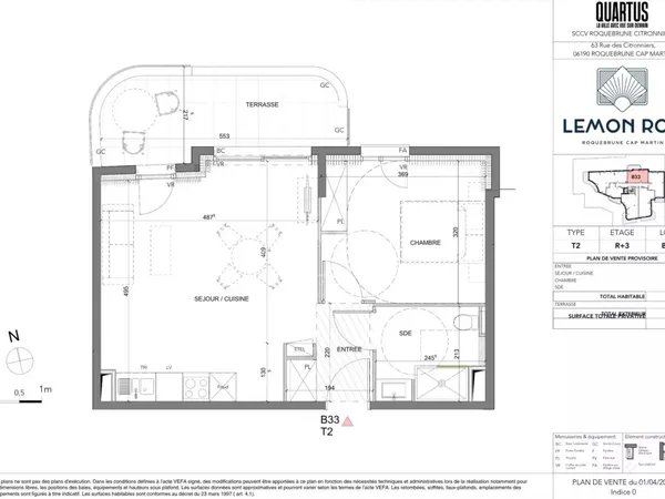 Roquebrune-Cap-Martin · T2 B33 - Lemon Roc · Appartement neuf avec terrasse, livraison fin 2028, fra