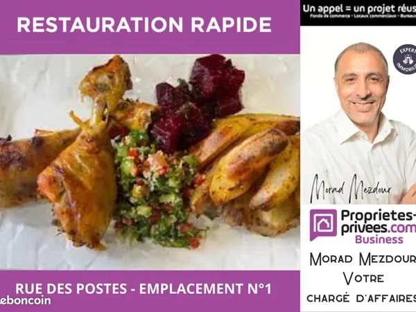 Fonds de commerce restauration rapide 55 m²
