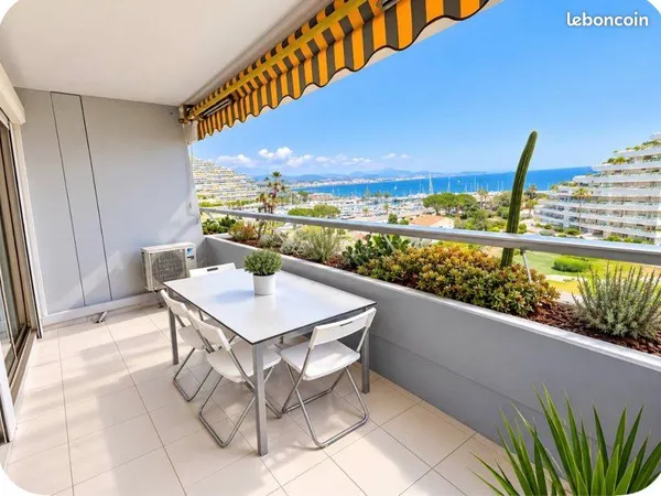 Studio loft meublé 30m² - Terrasse 10m2 vue mer - Marina Baie des Anges
