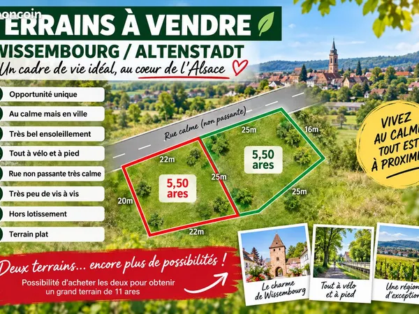 Terrains constructibles à vendre Altenstadt / Wissembourg
