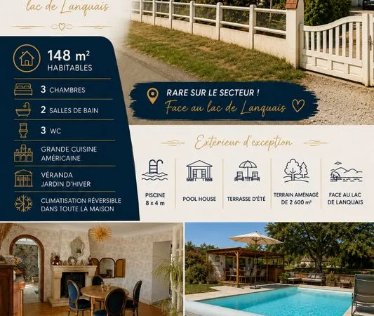 Maison 148m2,terrain arboré et piscine