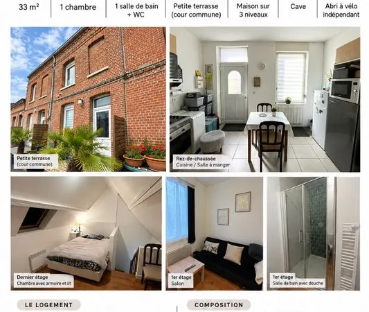 Maison meublée 33m² quartier St honoré Amiens