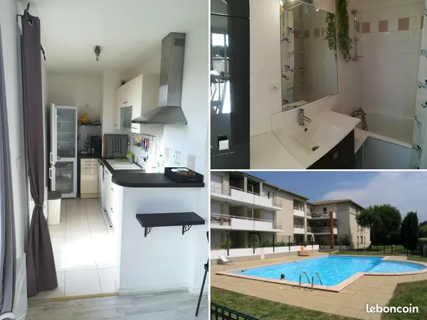 T3 56m² sans vis à vis avec piscine, Box et parking