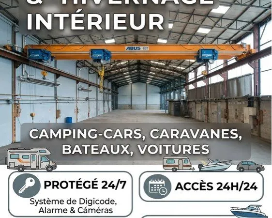 Location place de stationnement sécurisées - camping car, caravane, bateau, camion, voiture, moto