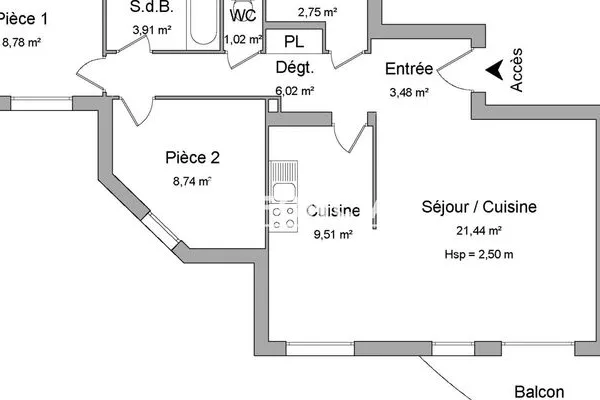 Appartement 3 pièces 66 m²