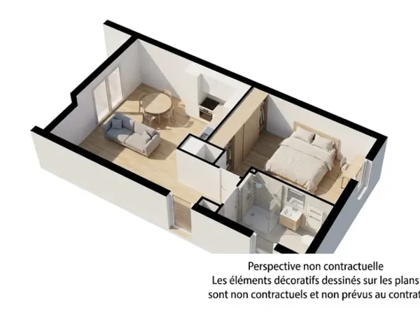 Maison neuve 2 pièces 44 m²