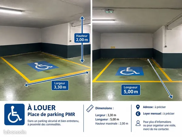 À louer : place de parking dans 17ième