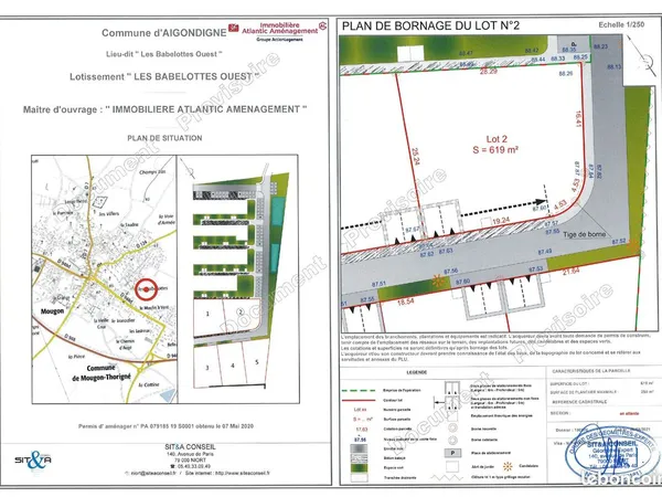 Terrain 619 m² Aigondigné