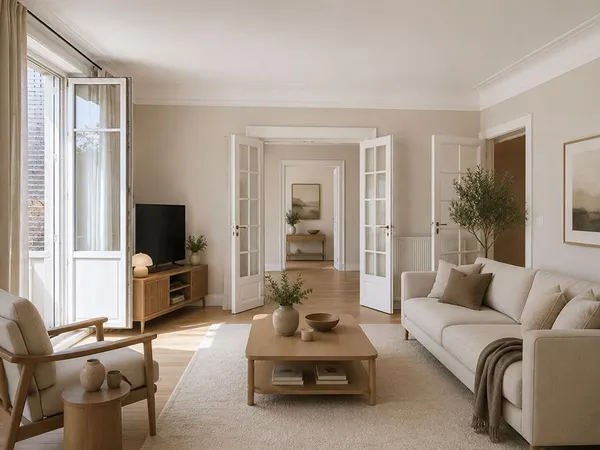 Appartement de caractère rénové ,134 m², 3 chambres, 2 caves, 1 grenier, 1 jardin en rez-de- chaussé