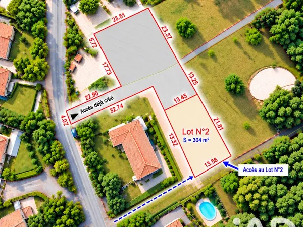 Terrain 304 m² Les Achards
