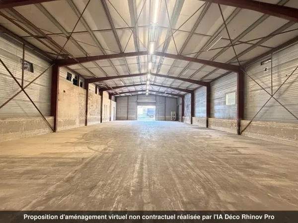 Hangars 685 m² + bureaux 90 m² + parking 600 m² - ZI Pré de l'Aube