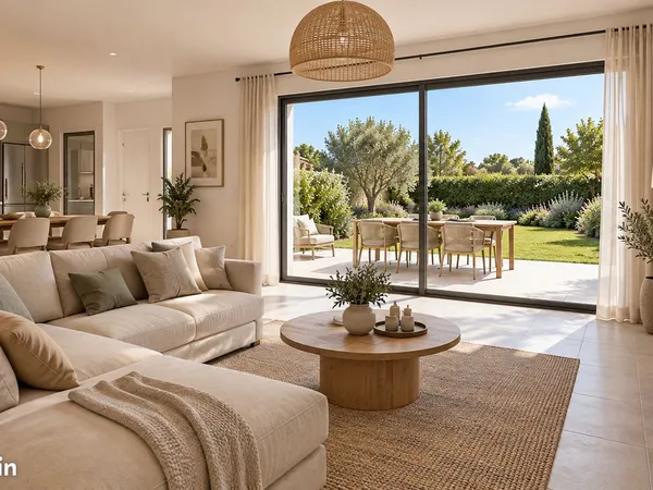 Maison neuve de plain-pied avec 3 chambres, jardin et garage