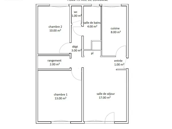 Appartement 3 pièces 59 m²
