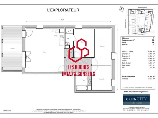 Appartement 4 pièces 91 m²