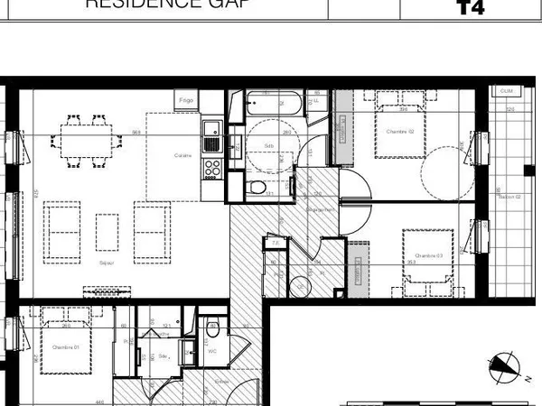 Appartement 3 pièces 88 m²