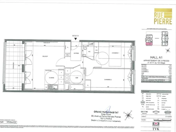 Appartement 3 pièces 66 m²
