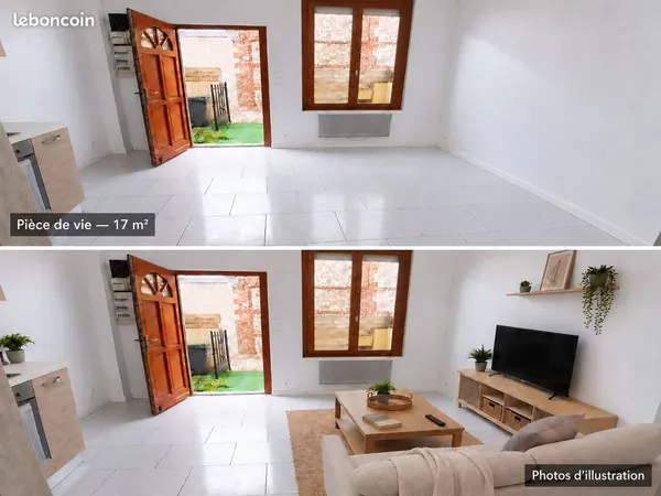 Maison T3 rénovée en impasse - 2 chambres et cour