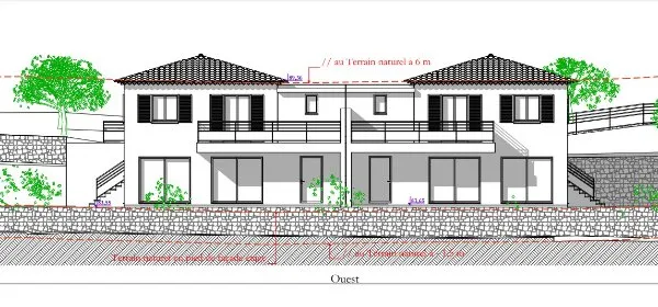Deux terrains en copropriété pour 2 maisons jumelées, possibilité un terrain pour une maison.