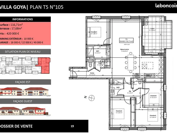 Appartement 5 pièces 117 m²